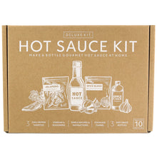 Load image into Gallery viewer, Deluxe Hot Sauce Kit, Chili Peppers, Gourmet Spice Blend, Bottles, Make your own homemade hot sauce at home