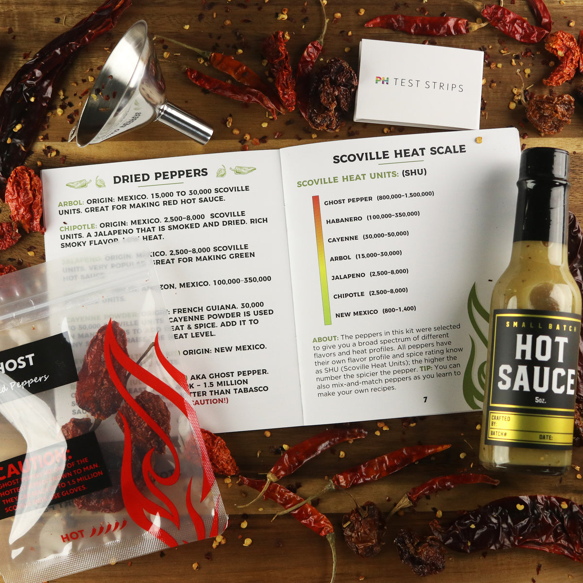 Deluxe Hot Sauce Making Kit, Ghost Pepper Edition, Gourmet Spice Blend