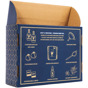 Make Your Own Whisky Kit | Infuse Oak Barrel Chips, Fruits, Spices, Bottles, Book, Funnel, Ice Ball Molds, Cool Whiskey Labels, DIY | Gifts for Father's, Dad, Men, Guys