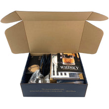 Load image into Gallery viewer, Make Your Own Whisky Kit | Infuse Oak Barrel Chips, Fruits, Spices, Bottles, Book, Funnel, Ice Ball Molds, Cool Whiskey Labels, DIY | Gifts for Father&#39;s, Dad, Men, Guys
