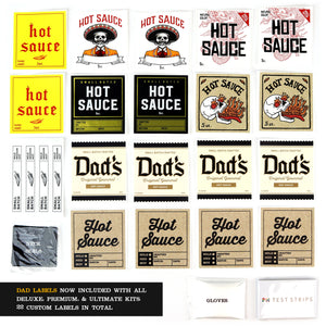 Premium Hot Sauce Kit, 5 Peppers, 4 Bottles, Makes up to 14 Gourmet Bottles (Premium Kit)